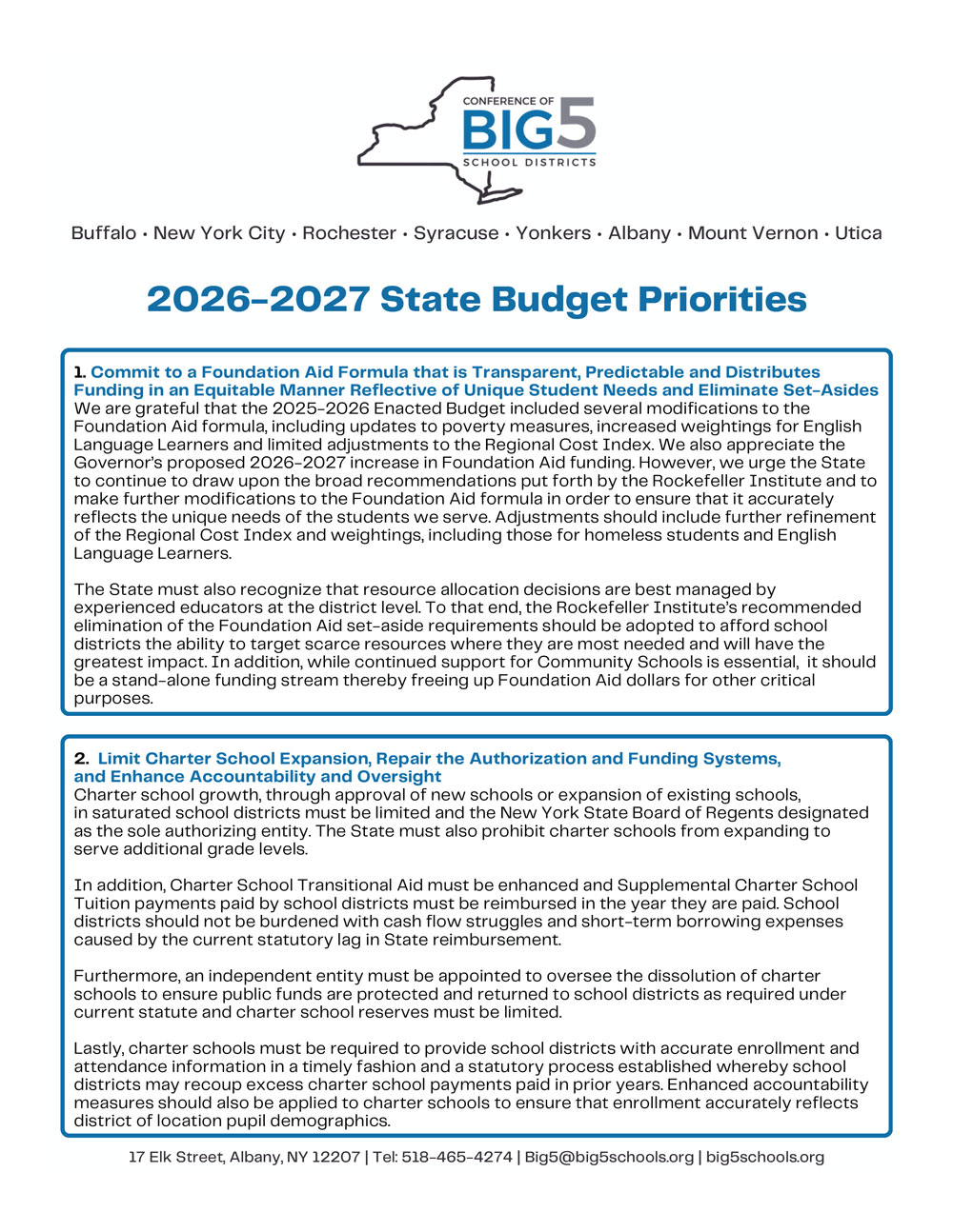 BIG0226 LEGISLATIVE STATE AID PRIORITIES 1